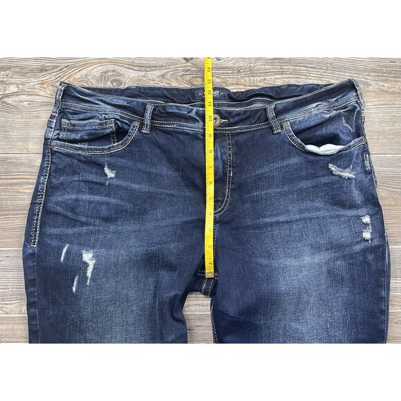 Silver Jeans Suki Denim Capri Blue Jeans Stretch Distressed Women's Plus Size 20 - Picture 7 of 12